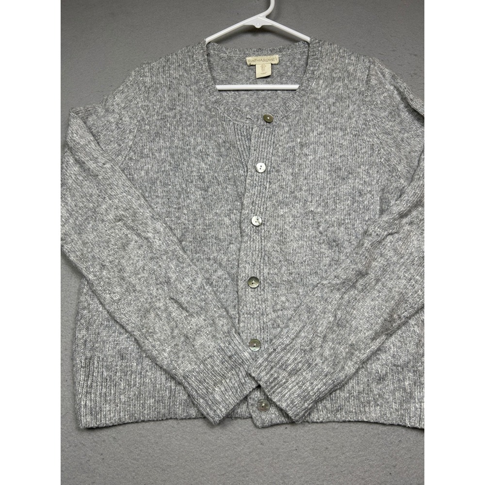Cynthia Rowley Cardigan Polyester Blend Gray Large Womens US L EU L
